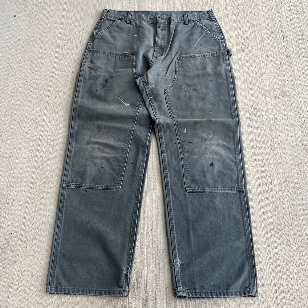 Carhartt B136 MOS faded green double knee work wear carpenter pants